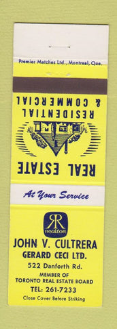 Matchbook Cover - John Cultrera Insurance Toronto ON