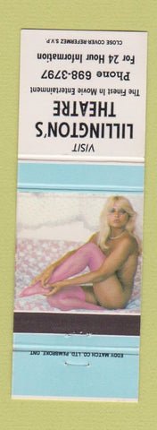 Matchbook Cover - Lillington's Theatre pinup Canada WEAR