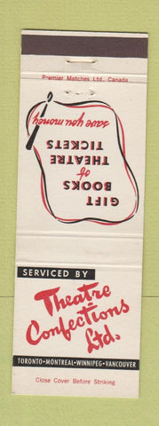Matchbook Cover - Theatre Confections Toronto Montreal Winnipeg Vancouver