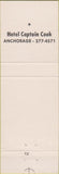 Matchbook Cover - Captain Cook Hotel Anchorage AK