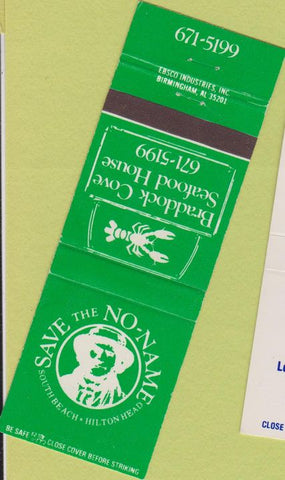 Matchbook Cover - Braddock Cove Hilton Head SC