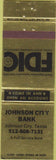 Matchbook Cover - Johnson City Bank Johnson City TX