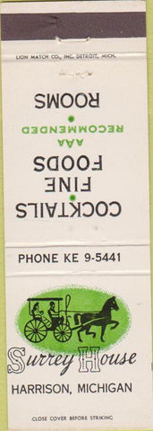 Matchbook Cover - Surrey House Harrison MI