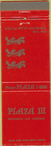 Matchbook Cover - Plaza III Restaurant Kansas City MO