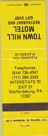 Matchbook Cover - Town Hill Motel Warfordsburg PA