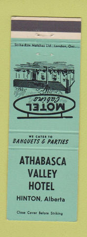 Matchbook Cover - Athabasca Valley Hotel Hinton AB