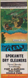 Matchbook Cover - Spokanite Dry Cleaners Hillyard Shadle Park WORN