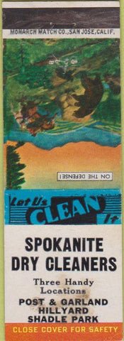 Matchbook Cover - Spokanite Dry Cleaners Hillyard Shadle Park WORN