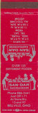 Matchbook Cover - San Dar Smorgasbord Bellville OH