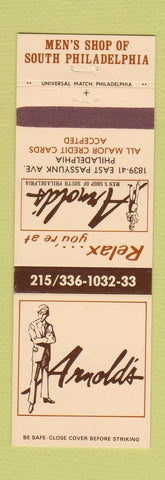 Matchbook Cover - Arnold's Men's Clothes South Philadelphia PA