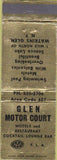 Matchbook Cover - Glen Motor Court Watkins Glen NY