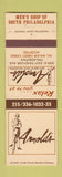 Matchbook Cover - Arnold's Men's Clothes Philadelphia PA