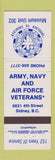 Matchbook Cover - Army Navy Air Force Veterans Sidney BC #1 BLUE LETTERING