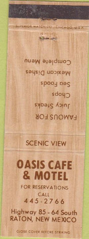 Matchbook Cover - Oasis Cafe Motel Raton NM