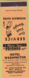 Matchbook Cover - Hotel Washington Berkeley Springs WV orange