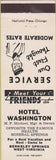Matchbook Cover - Hotel Washington Berkeley Springs WV white
