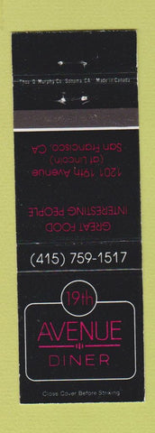 Matchbook Cover - 19th Avenue Diner San Francisco CA