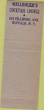 Matchbook Cover - Mellenger's Lounge Buffalo NY