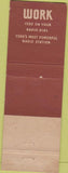 Matchbook Cover - WORK NBC Radio York PA