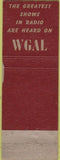 Matchbook Cover - WGAL Radio NBC Lancaster PA