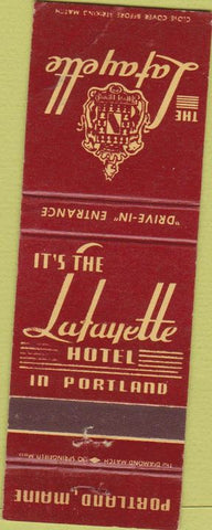 Matchbook Cover - Lafayette Hotel Portland ME CREASE