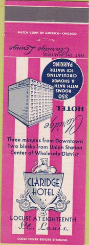 Matchbook Cover - Claridge Hotel St Louis MO