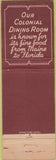 Matchbook Cover - Stratford Hotel Fredericksburg VA