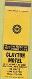 Matchbook Cover - Clayton Motel NM