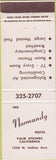 Matchbook Cover - Normandy Hotel Palm Springs CA