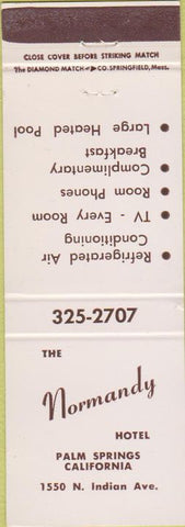 Matchbook Cover - Normandy Hotel Palm Springs CA