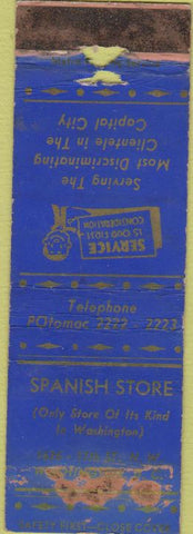 Matchbook Cover - Spanish Store Washington DC Safety First WORN