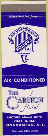Matchbook Cover - Carlton Hotel Binghamton NY
