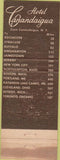 Matchbook Cover - Hotel Canandaigua NY