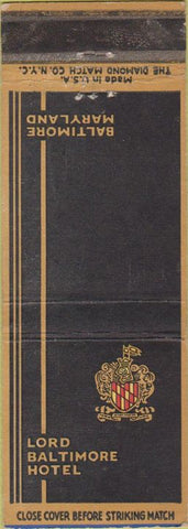Matchbook Cover - Lord Baltimore Hotel MD