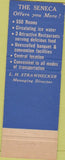 Matchbook Cover - Hotel Seneca Rochester NY