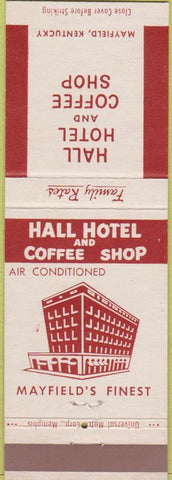 Matchbook Cover - Hall Hotel Mayfield KY