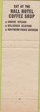 Matchbook Cover - Hall Hotel Mayfield KY