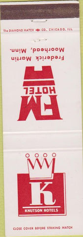 Matchbook Cover - FM Hotel Frederick Martin Moorehead MN