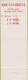Matchbook Cover - FM Hotel Frederick Martin Moorehead MN