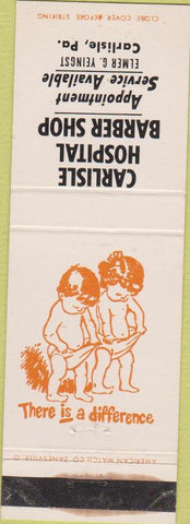 Matchbook Cover - Carlisle Hospital Barber Shop PA