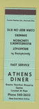 Matchbook Cover - Athens Diner Hamilton ON GREEN