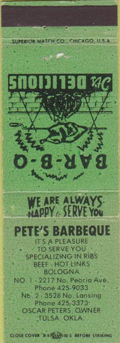 Matchbook Cover - Pete's BBQ Tulsa OK