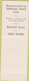 Matchbook Cover - Holiday Motel Houghton Lake MI