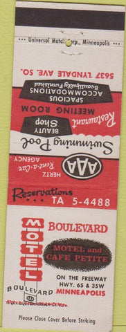 Matchbook Cover - Motel Boulevard Minneapolis MN