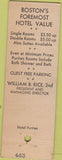 Matchbook Cover - Hotel Puritan Boston MA