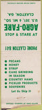 Matchbook Cover - Argo Fare Claxton GA BOBTAIL