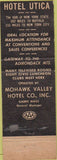 Matchbook Cover - Hotel Utica NY