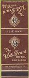 Matchbook Cover - US Grant Hotel San Diego CA