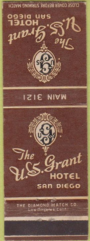 Matchbook Cover - US Grant Hotel San Diego CA