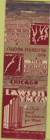 Matchbook Cover - Lawson YMCA Chicago IL deco WORN